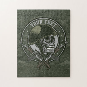 Quebra-cabeça Câmera Militar Personalizada Caveira de Soldado e