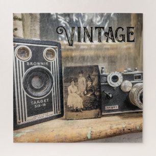 Quebra-cabeça Câmeras Vintage e Impressão de Foto