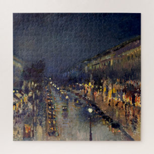Quebra-cabeça Camille Pissarro Boulevard Montmartre à noite