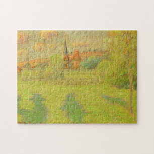 Quebra-cabeça Camille Pissarro o pastor e a igreja de