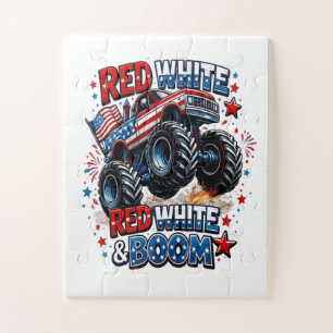 Quebra-cabeça Caminhão Monstro Red White Boom