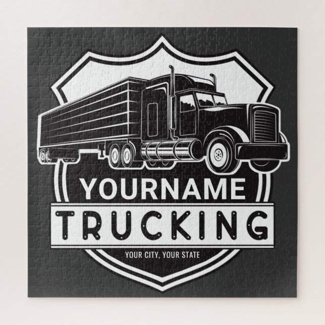 Quebra-cabeça Caminhão Personalizado com NOME Transporte de Carg (Vertical)