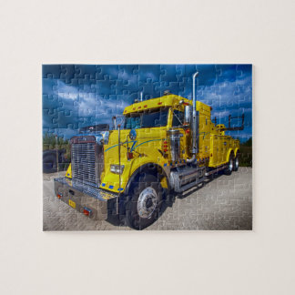 Quebra-cabeça Caminhão Reboque Semi Amarelo Big Rig Dever Pesado