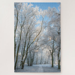 Quebra-cabeça Caminho da Floresta de Neve Inverno, 1014 peças Q