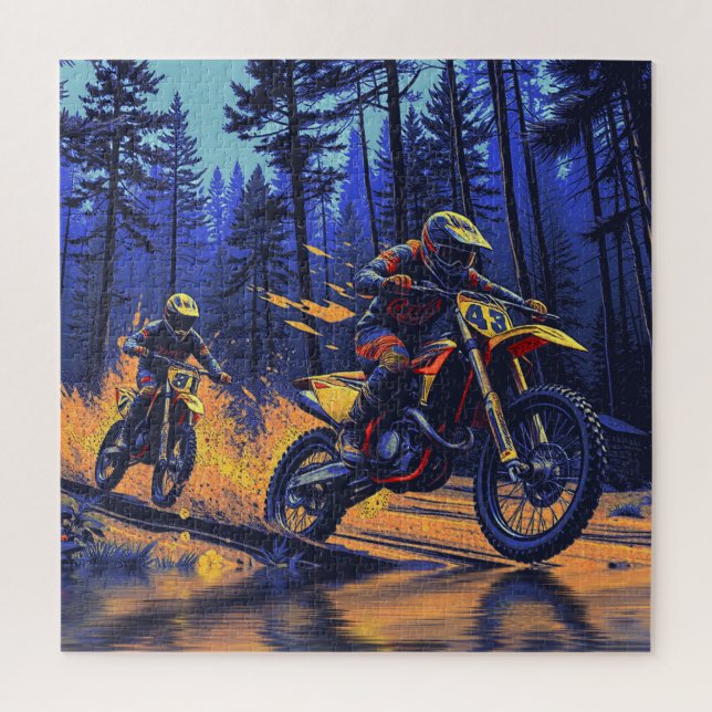 Quebra-cabeça Caminho da Floresta - Motocross Racers (Vertical)