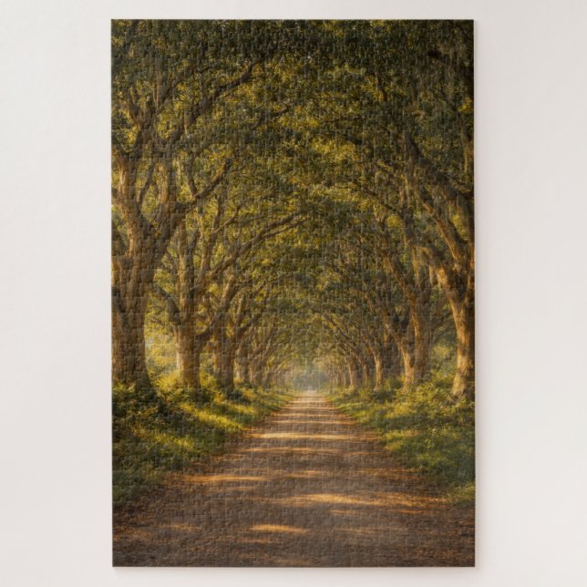Quebra-cabeça Caminho de Carvalho Vivo | Paisagem | Quebra-cabeç (Vertical)