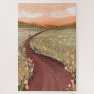 Quebra-cabeça Caminho de Prados Floral de Pintura de Petróleo