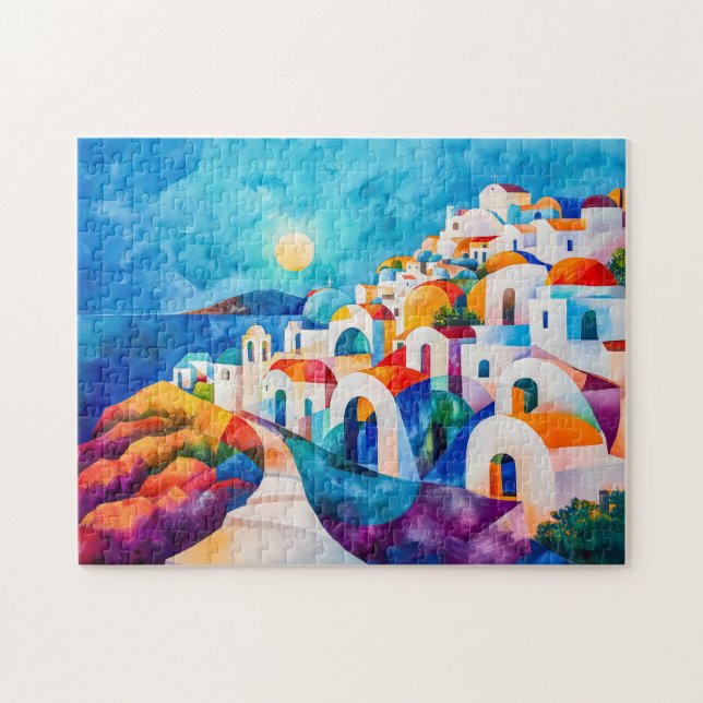 Quebra-cabeça Caminho de Santorini para o Mar (Horizontal)