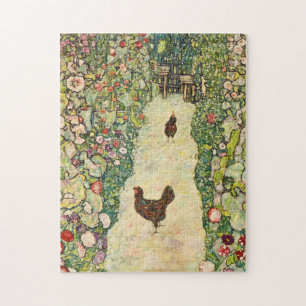 Quebra-cabeça Caminho do Jardim com Galinhas por Gustav Klimt