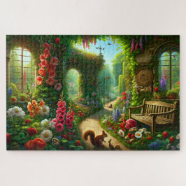 Quebra-cabeça Caminho Encantado do Jardim com Flora Luxuriante
