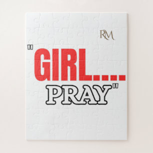 Quebra-cabeça Camiseta Girl Pray Camisa Cristã Baseada na Fé p