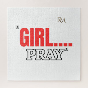 Quebra-cabeça Camiseta Girl Pray Camisa Cristã Baseada na Fé p