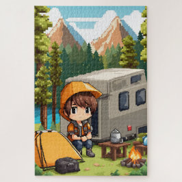 Quebra-cabeça Camping en pixel art