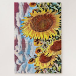 Quebra-cabeça Campo Artístico de Girassóis Arte Digital