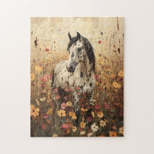 Quebra-cabeça Campo de flor selvagem do cavalo Appaloosa