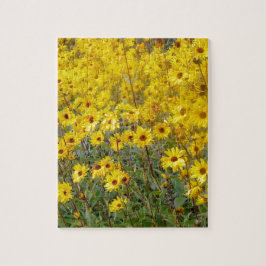 Quebra-cabeça Campo De Flores Amarelas Vibrantes