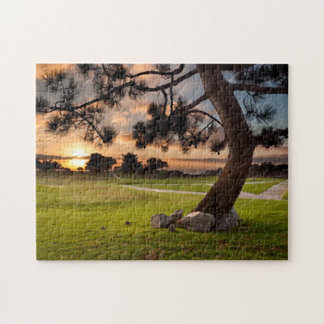 Quebra-cabeça Campo de Golfe Pôr do Sol (Horizontal)