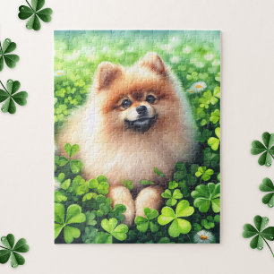 Quebra-cabeça Campo de Shamrock Verde da Pomerânia
