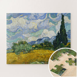 Quebra-cabeça Campo de trigo com ciprestes, Vincent van Gogh