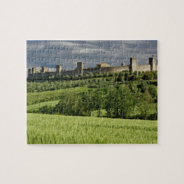 Quebra-cabeça Campo de trigo e Monteriggioni distante, em (Horizontal)