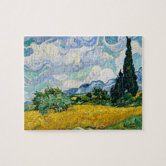Quebra-cabeça Campo de trigo Van Gogh com ciprestes. Impressioni (Horizontal)
