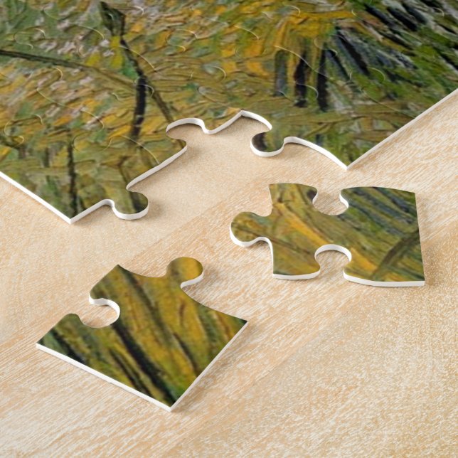 Quebra-cabeça Campo de trigo verde com Cypress de Van Gogh. (Lateral)