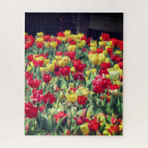 Quebra-cabeça Campo de Tulipas Vermelho e Amarelo