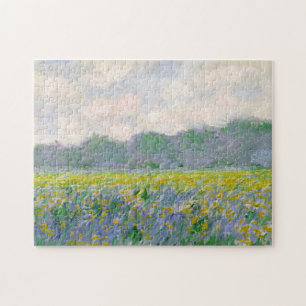 Quebra-cabeça Campo de Yellow Irises Monet Fine Art