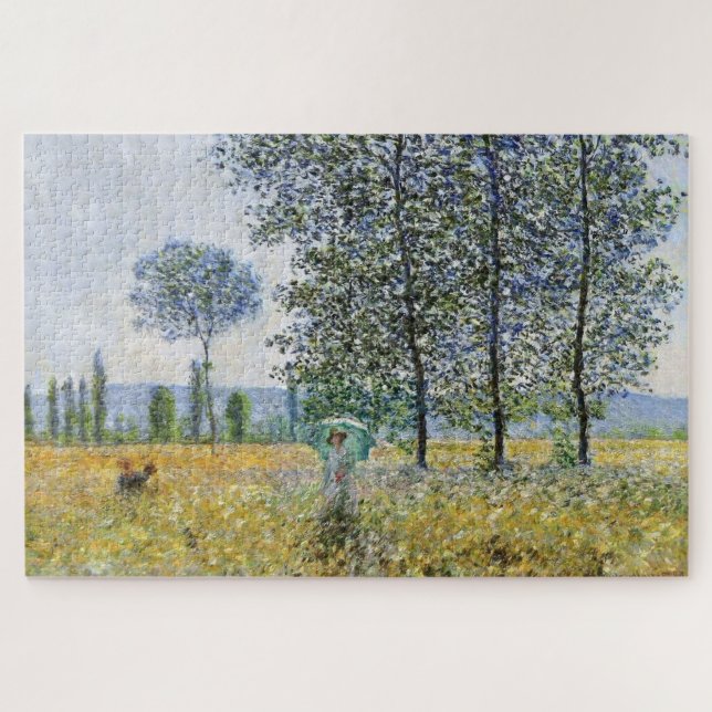 Quebra-cabeça Campos de Claude Monet na Primavera (Horizontal)