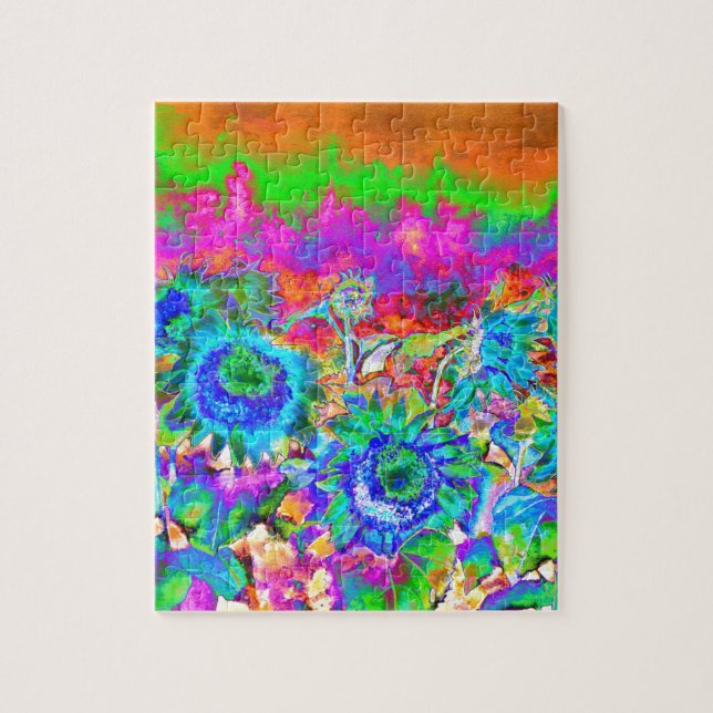 Quebra-cabeça Campos de girassol - azul (Vertical)