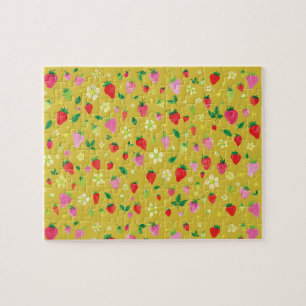 Quebra-cabeça Campos de morango rosa e vermelho em Chartreuse