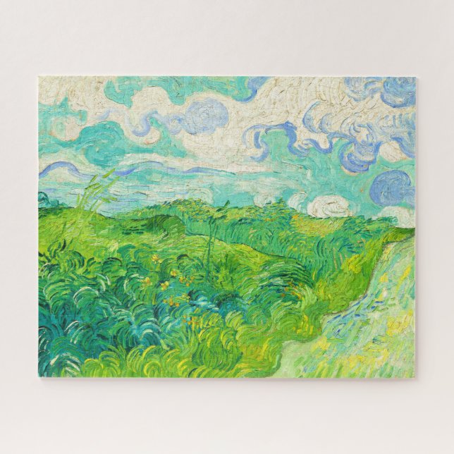 Quebra-cabeça Campos de Trigo Verde Auvers Vincent Van Gogh 1890 (Horizontal)
