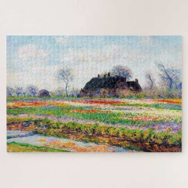 Quebra-cabeça Campos Tulip nos Países Baixos, Monet (Horizontal)