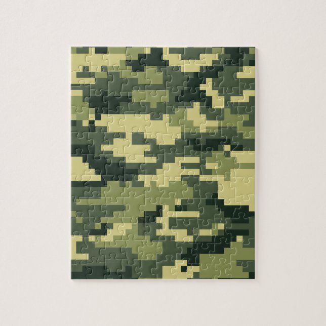 Quebra-cabeça Camuflagem Digital Woodland de 8 Bits / Camo (Vertical)