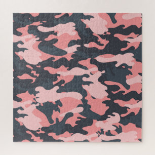 Quebra-cabeça Camuflagem rosa: Padrão clássico de vinheta