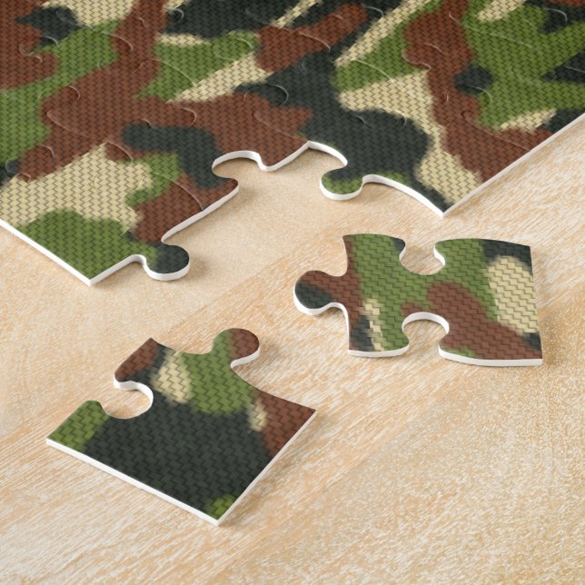Quebra-cabeça Camuflagem Verde e Marrom (Lateral)