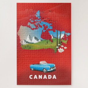 Quebra-cabeça Canada illustrated travel print.
