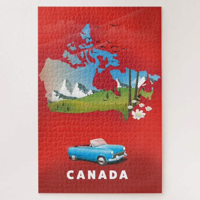 Quebra-cabeça Canadá ilustrou viagem impressão. (Vertical)