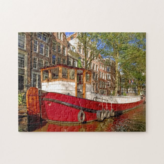 Quebra-cabeça Canais de Amsterdã. (Horizontal)