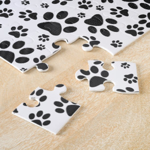 Quebra-cabeça Canais de Cachorro Bolinhas Preta e Branca