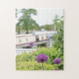 Quebra-cabeça Canal Boats Allium River Avon Reino Unido