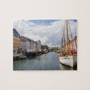 Quebra-cabeça Canal com Barcos Copenhague