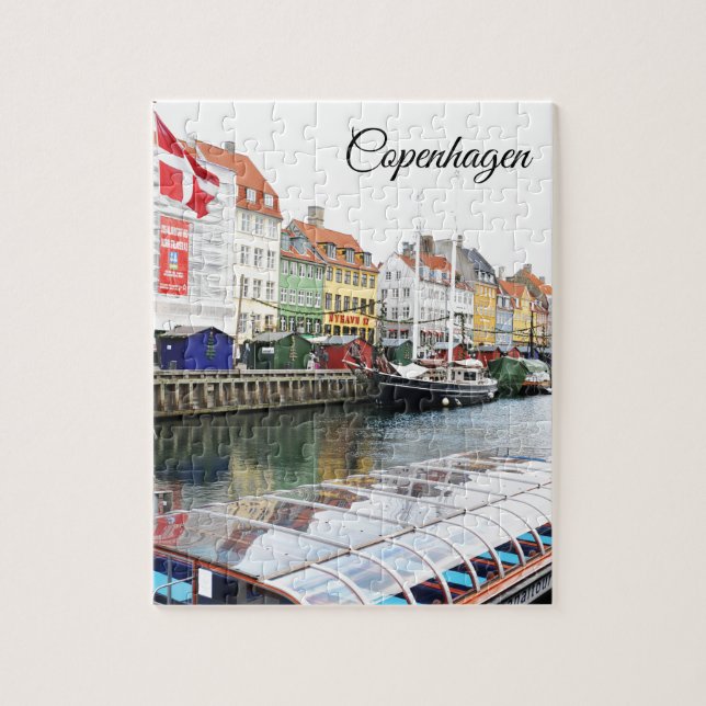 Quebra-cabeça Canal de Nyhavn em Copenhaga, Danmark (Vertical)