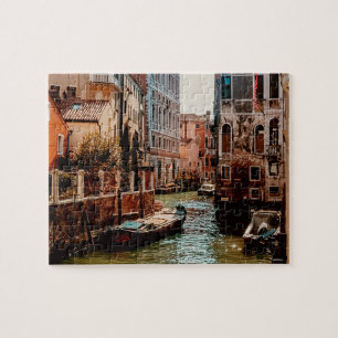 Quebra-cabeça Canal de Veneza Gondolas na Itália Fotografia