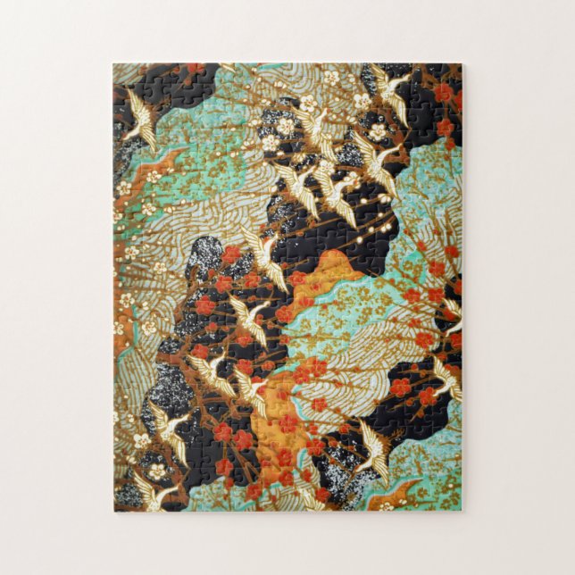 Quebra-cabeça CANAS DE VOO COM FLORES DE PRIMAVERA Japonês (Vertical)