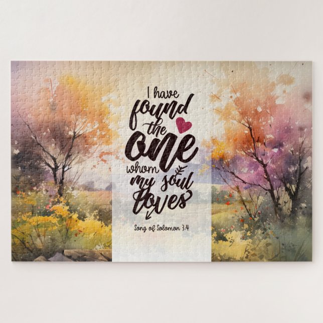 Quebra-cabeça Canção de Salomão 3:4 Encontrei a Bíblia Uma (Horizontal)
