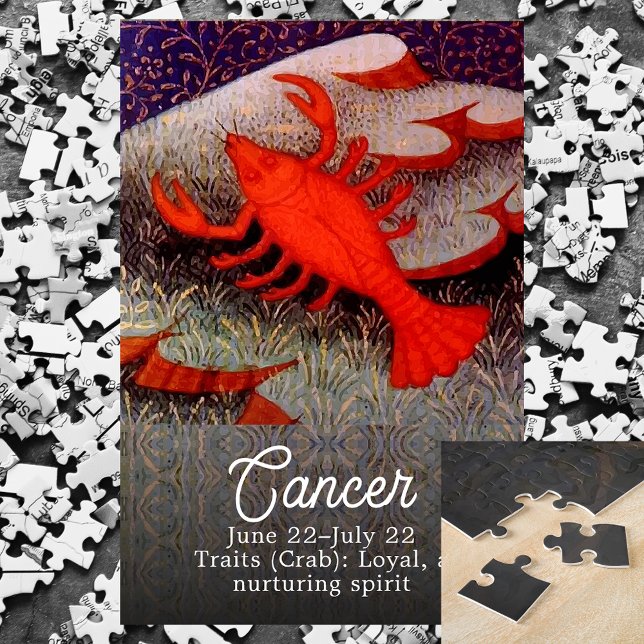 Quebra-cabeça Cancer da Festa de aniversário do caranguejo (Cancer the Crab Zodiac Sign Birthday Party Jigsaw Puzzle)