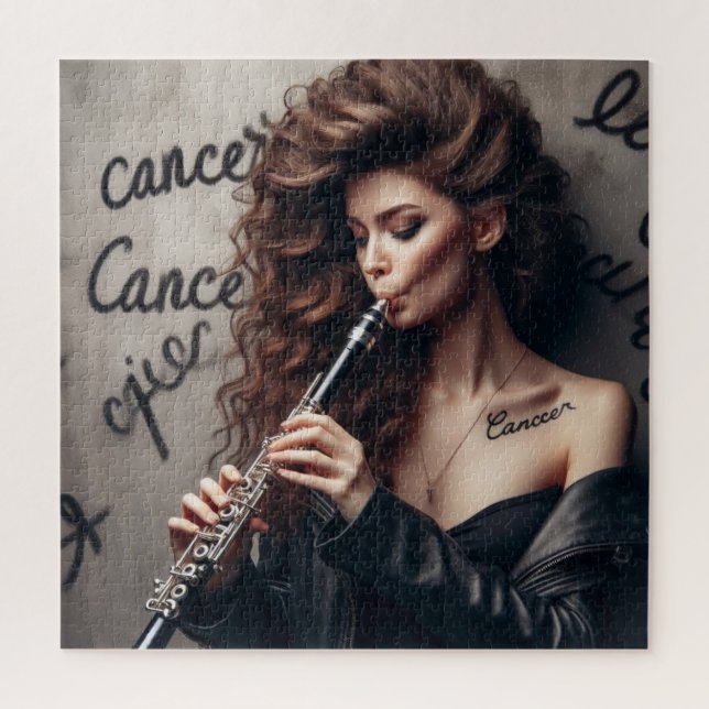 Quebra-cabeça Cancer Zodiato Músico Clarinet (Vertical)
