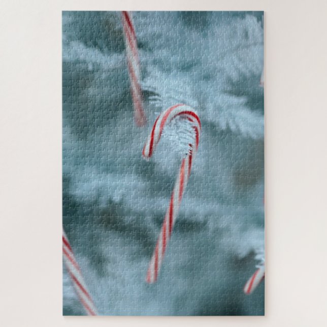 Quebra-cabeça Candy Cane na Árvore (Vertical)