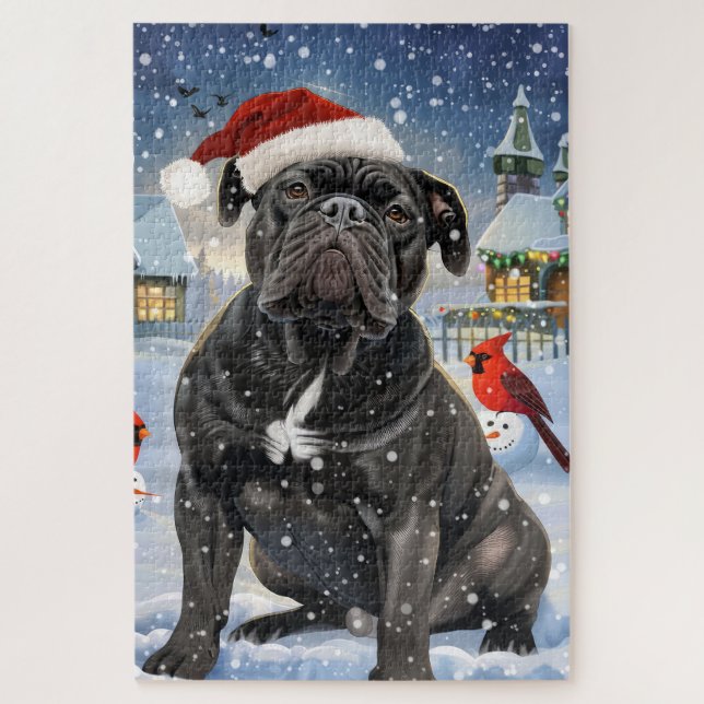 Quebra-cabeça Cane Corso Winter Wonderland Christmas Joy (Vertical)